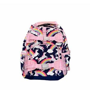 Pottery Barn Kids Navy Unicorn & Rainbows Girls Backpack